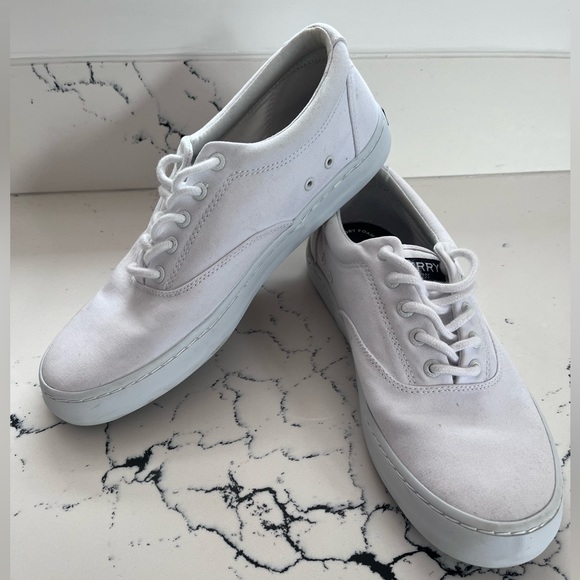 White Sperry Cavas Deck Sneaker - Picture 2 of 6